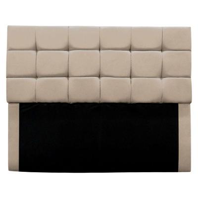 Cabeceira Cama Box Queen 160 Cm Bianca Suede Bege Claro