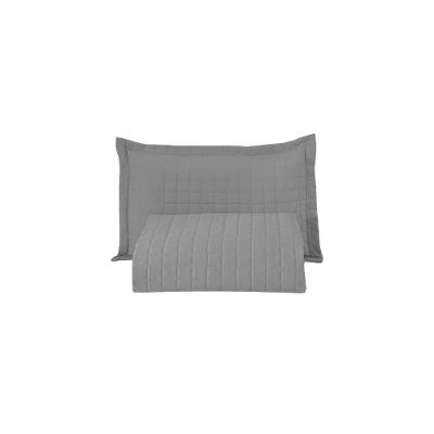 Kit Cobre Leito Matelado Copacabana 2 Peças Solteiro 100% Poliéster Percal 300 Fios Cor:cinza