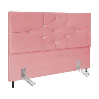 Cabeceira Cama Box Casal 140cm Camboriú Suede Rosa E-frame
