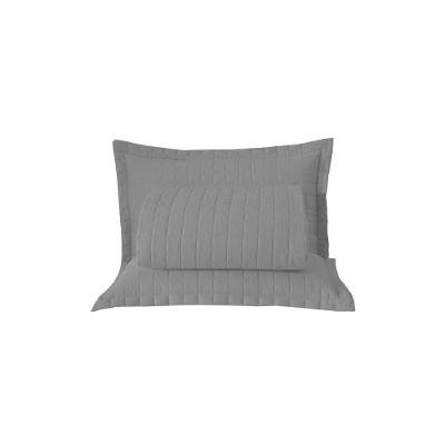 Kit Cobre Leito Matelado Copacabana 3 Peças Casal 100% Poliéster Percal 300 Fios Cor:cinza