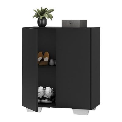 Sapateira 2 Portas Nina Multimóveis V6010 Preta/Branca Preto/Branco