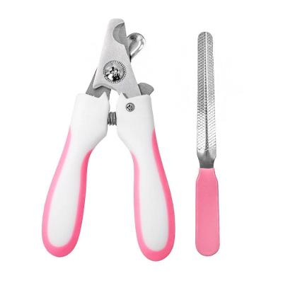 Alicate Pet Tesoura Corte De Unhas Cachorro Gato Com Lixa Rosa