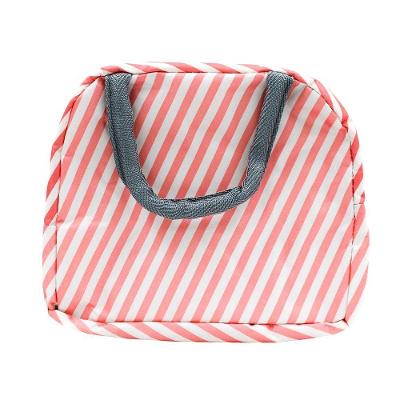 Bolsa Marmita Lancheira Termica Estampada Trabalho Faculdade Estampa: Listrado Rosa