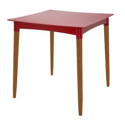 Mesa Tramontina Diana Em Polipropileno Vermelho Com Pernas De Madeira Eucalipto Tramontina