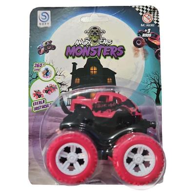 Carrinho Fricção Monster Truck 1:64 Escala Radical Suspensão Fusca Rosa 09