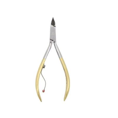 Alicate De Unha Cuticula Aço Inox Profissional Amarelo Dourado