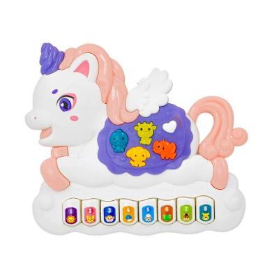 Teclado Piano Musical Bebe Brinquedo Infantil Divertido Som De Animais Unicornio