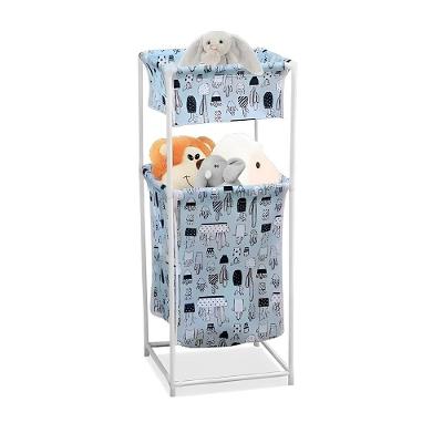 Cesto De Roupa Duplo Roupeiro 2 Andares Organizador Divisorias Multiuso De Banheiro Quarto Lavanderia Brinquedos