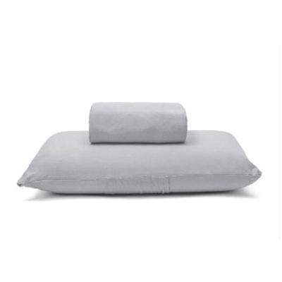 Jogo De Cama Buettner Solteiro King Malha 100% Algodão Basic Liso 2 Peças Prata