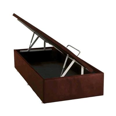 Base Baú Camurça Marrom Solteiro (88X188X39) - Ortobom
