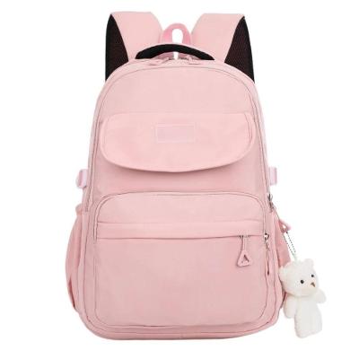 Mochila Unissex Reforçada Impermeável Para Notebook 15.6 Faculdade Escola Passeio Com Pelúcia Rosa