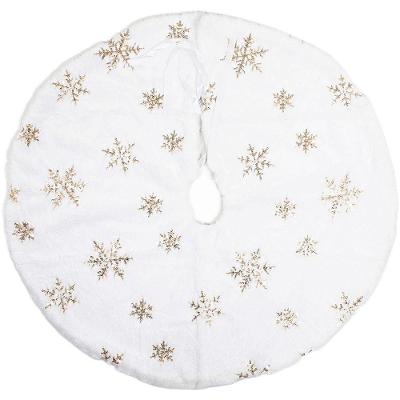 Saia De árvore Natal Temática Flocos De Neve Natalino 60cm