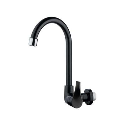 Torneira Parede Bica Móvel Preta Twist - Abs Cerâmica Cromado