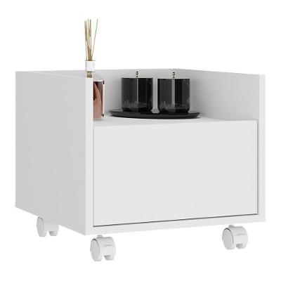 Gabinete Armário Banheiro 40Cm Com Rodízios Multimóveis V5035 Branco Branco