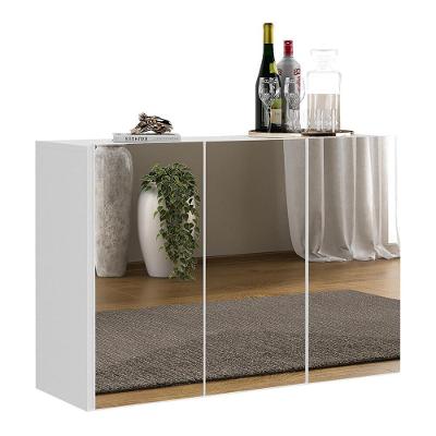 Aparador Buffet 4 Portas Com Espelho Vegas Multimóveis V3558 Branco Branco