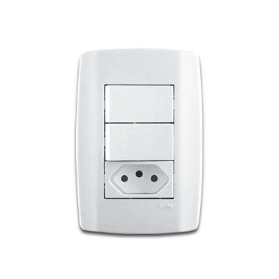 Interruptor Simples + Tomada 20a Linha Slim Ilumi - Conjunto 2 - 250v