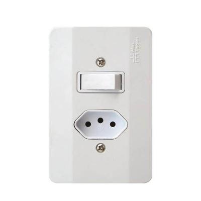 Interruptor Paralelo + Tomada 10a Linha Millenium - Mectronic Sptr-e6m