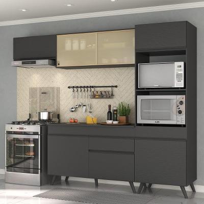 Armário De Cozinha Compacta 4 Peças Mp3691.895 Veneza Preto