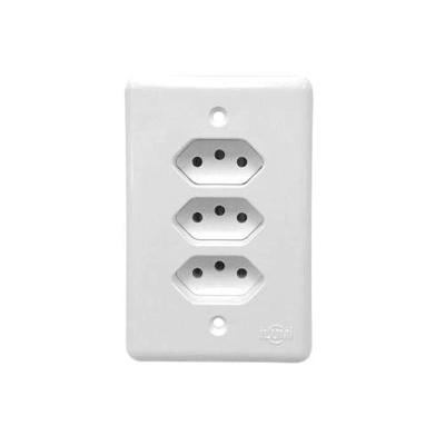 Conjunto 3 Tomadas 3p 10a Linha Stylus Ilumi - Kit Elétrico Residencial