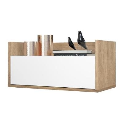 Mesa De Cabeceira 80Cm Suspensa Multimóveis V4004 Rustic/Branca Rustic/Branco
