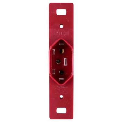 Tomada Vertical 2p+t 10a Vermelha Para Condulete - Ilumi - Compatível Com Inpol - 250v
