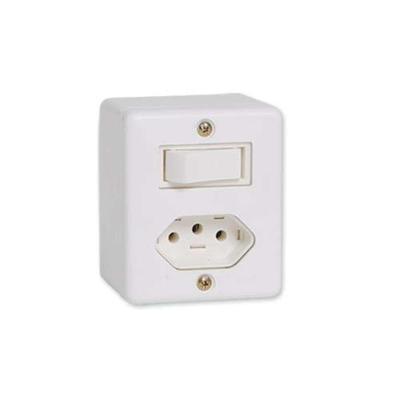 Interruptor Simples + Tomada 10a Linha Box Ilumi - Conjunto Elétrico