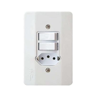 Interruptor Simples + Tomada 2 Peças - Linha Millenium Mectronic 9001