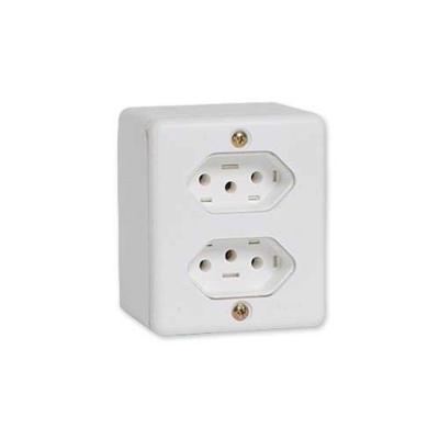 Tomada 3p 20a Dupla - Conjunto 2 Unidades - Linha Box - Ilumi