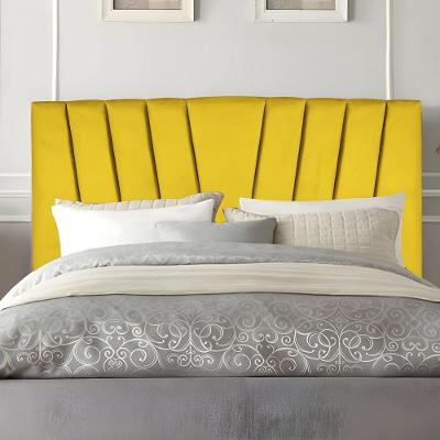 Cabeceira Solteiro Cama Box Estofada 100 Cm Antonella Suede Amarelo