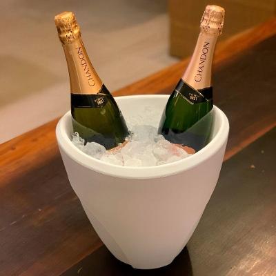 Champanheira 5l Pequena Balde De Gelo Com Parede Dupla Branca