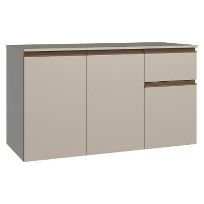 Balcão De Cozinha 120 Cm 3 Portas 1 Gaveta Suspenso Nice Madesa Crema