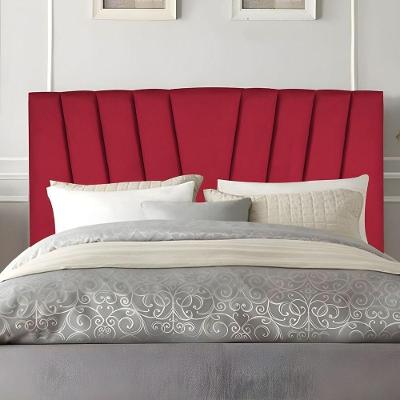 Cabeceira Casal Queen Size Estofada Cama 160 Cm Antonella Suede Vermelho