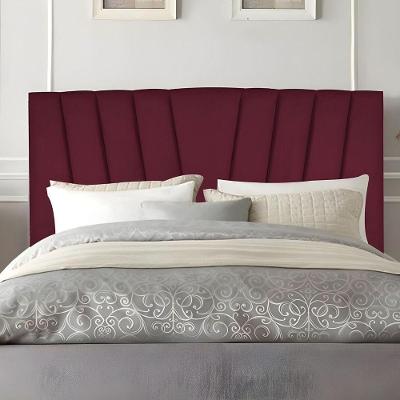 Cabeceira Casal Queen Size Estofada Cama 160 Cm Antonella Suede Bordô