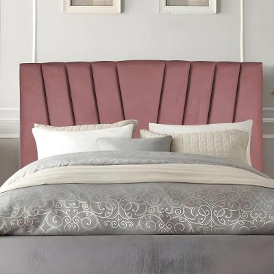 Cabeceira Casal Queen Size Estofada Cama 160 Cm Antonella Veludo Rosé