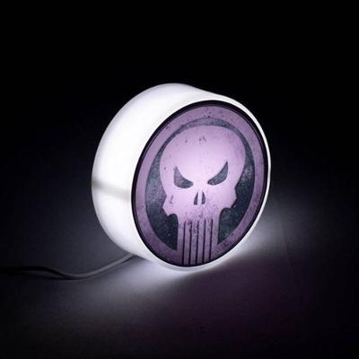 Luminária Led Usb Mini Redonda - Ilumine Seu Mundo Com O Poder Do Justiceiro Marvel!