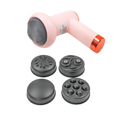 Massageador Eletrico Muscular Vibratorio Corporal Usb Portatil 5 Em 1 Rosa