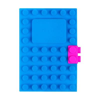 Caderno A6 Lego Azul Com Capa De Silicone Para Anotações Criativas E Inspirações