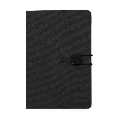 Caderno Elegante Cinza Com Capa Sintética E Fechamento Prático - Perfeito Para Anotações