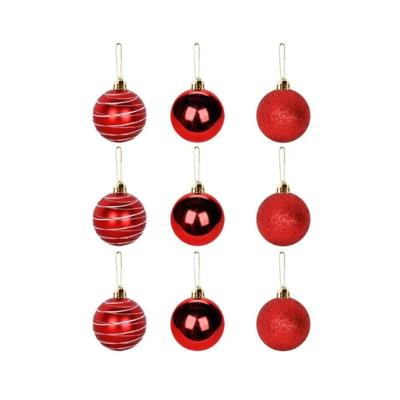 Kit De 9 Bolas De Natal Vermelhas 5cm - Toque Elegante Para Sua Decoração Festiva