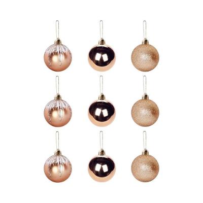 Conjunto De 9 Bolas Douradas De 5cm Para Decoração De Natal E Ceias Elegantes