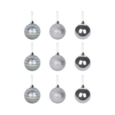 Conjunto De 9 Bolas De Natal Prateadas 5cm - Elegância Para Sua árvore De Natal