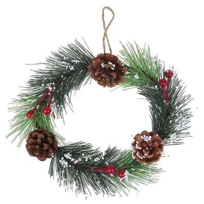 Guirlanda Natalina Elegante Com Pinhas - 19cm Para Decoração De Festas E Ambientes