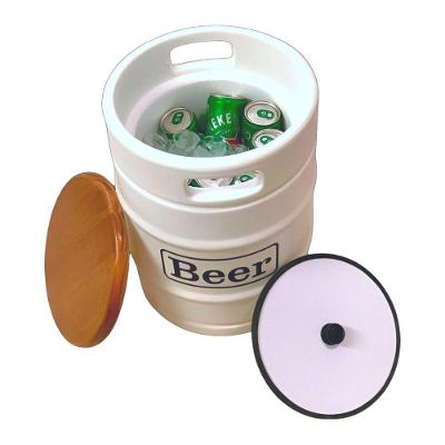 Cooler De Cerveja 28l Com Tampo De Madeira - Praticidade E Estilo Para Suas Festas.