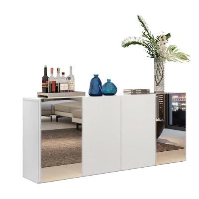 Aparador Buffet 4 Portas Com Espelho Suspenso Vegas Multimóveis V3595 Branco Branco