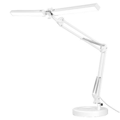 Luminária Mesa Dupla Led 3 Cores Articulada Com Base E Garra Giratoria 360° Branco