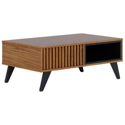 Mesa De Centro Para Sala 91 Cm Jeri Preto Colibri Noce Milano Preto