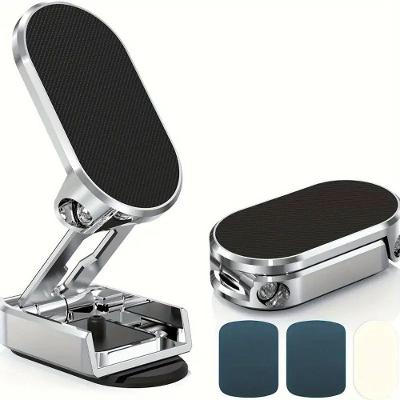 Suporte Magnético Dobrável Telefone Carro Metal Universal Móvel Montagem Magnética Respiradouro Ar Prateado