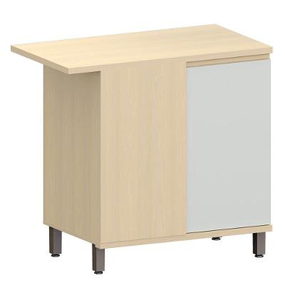 Balcão Canto Reto Para Cozinha 1 Porta Mdp/mdf Aurora Cinza Cristal