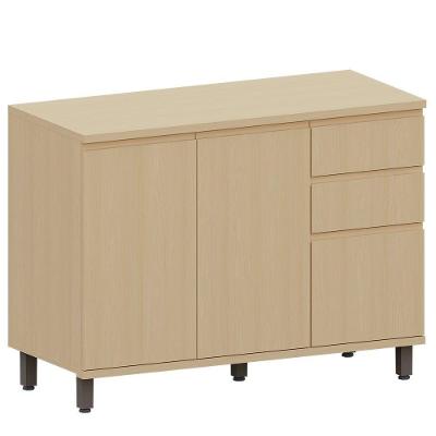 Balcão Para Cozinha 120 Cm 3 Portas 2 Gavetas Aurora Carvalho