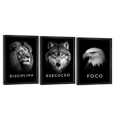 Quadro Decorativo Trio Foco, Disciplina E Execução Premium